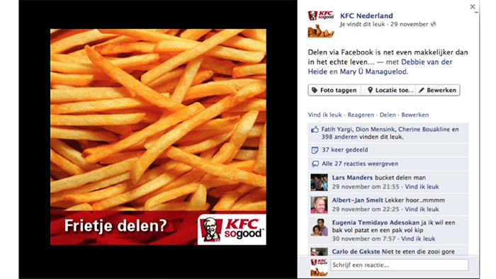 KFC social media post